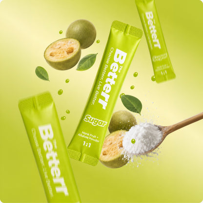 The Betterr Sugar Sachets | Zero Calorie Monk Fruit + Allulose Sweetener
