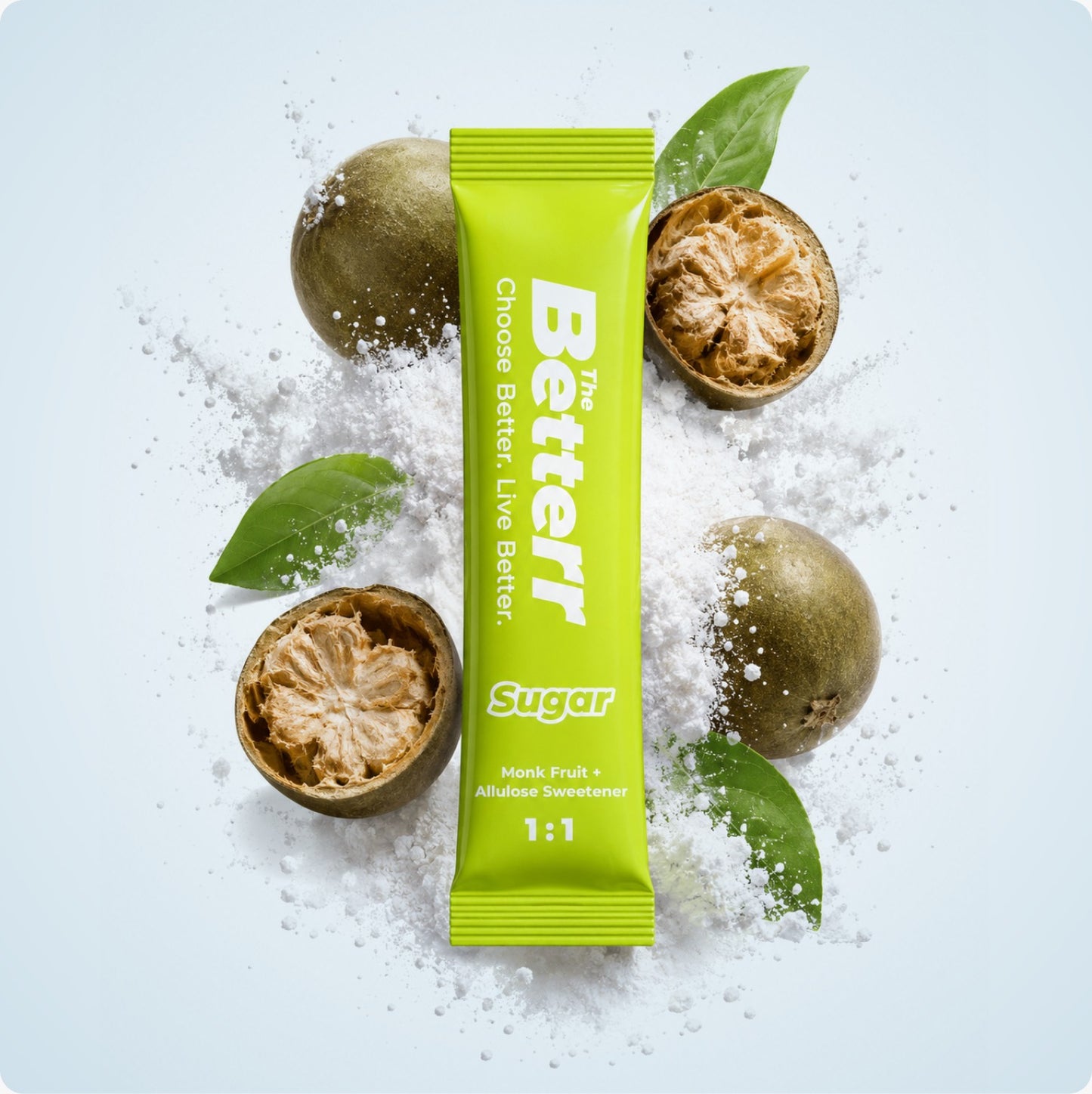 The Betterr Sugar Sachets | Zero Calorie Monk Fruit + Allulose Sweetener