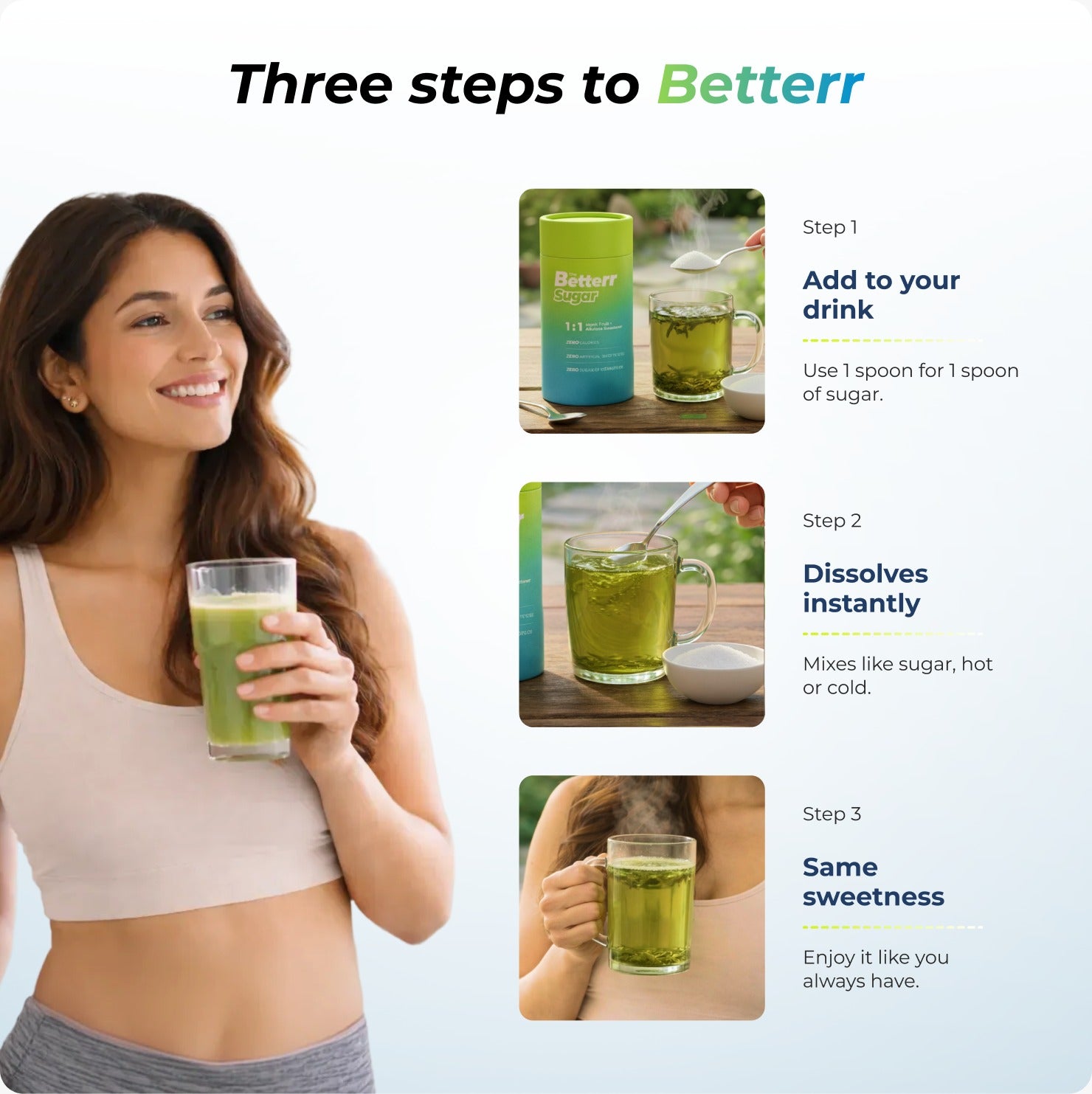 The Better Sugar Zero Calorie Monk Fruit + Allulose Sweetener