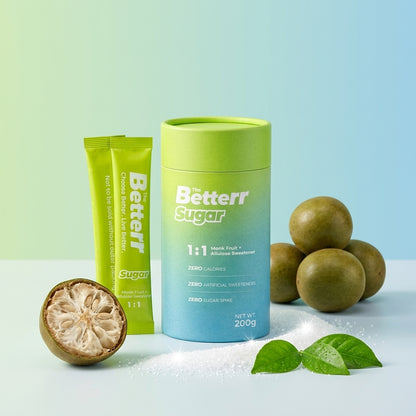 The Betterr Sugar Sachets | Zero Calorie Monk Fruit + Allulose Sweetener