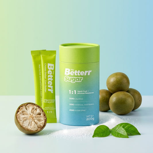 The Betterr Sugar Sachets | Zero Calorie Monk Fruit + Allulose Sweetener